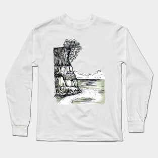 Creepy House on the Cliff Long Sleeve T-Shirt